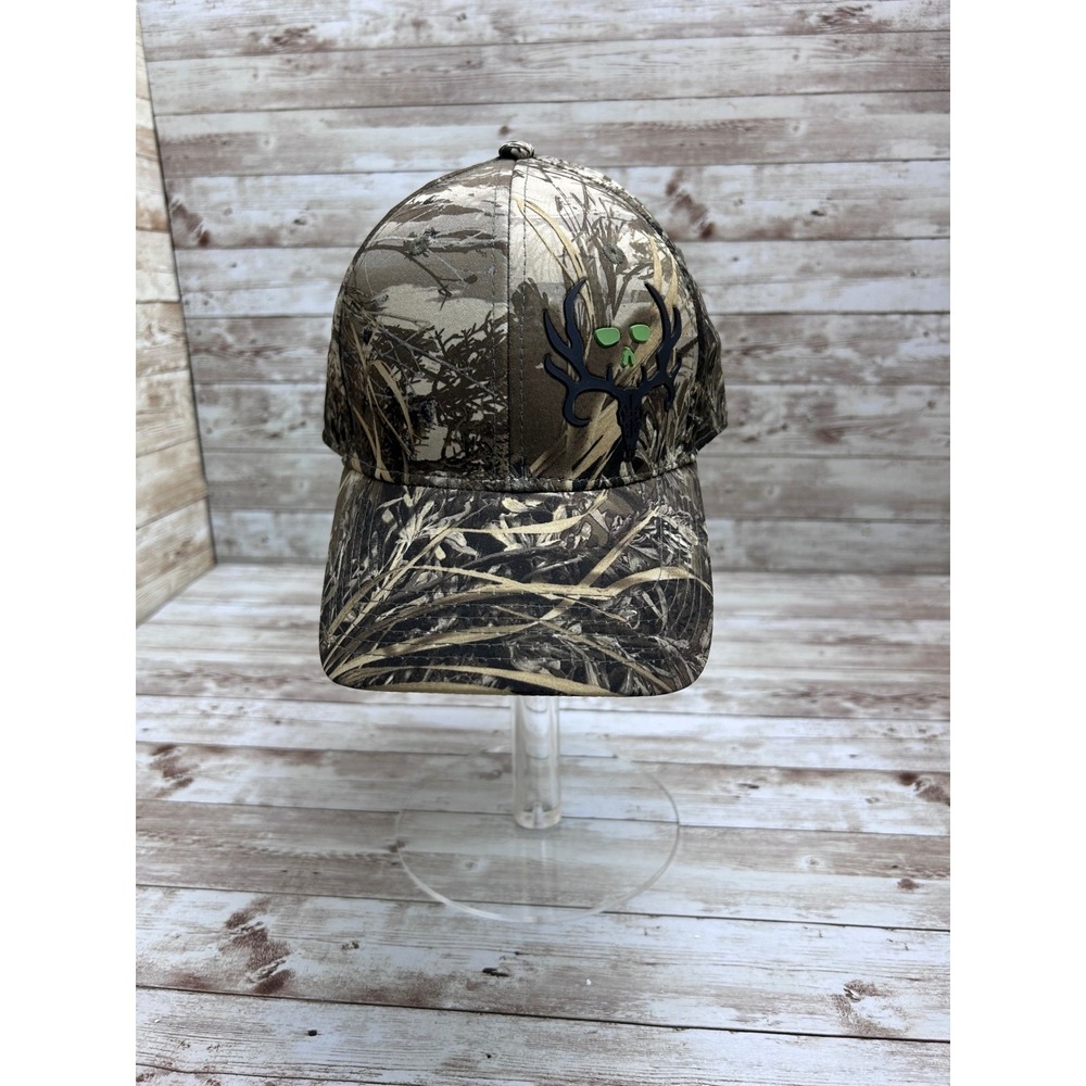 Realtree Bone Collector Hat Camo S/M Skull Logo Hunting Baseball Cap Fitted Mens